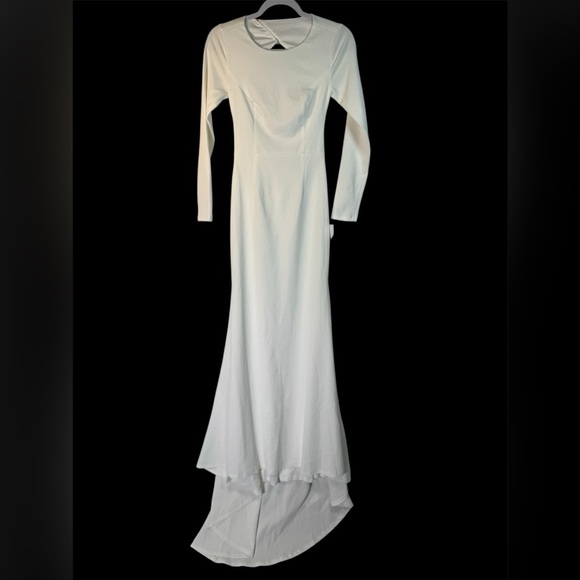 Lulus Eloquent Endearment White Long Sleeve Backless Gown XS - Picture 11 of 16